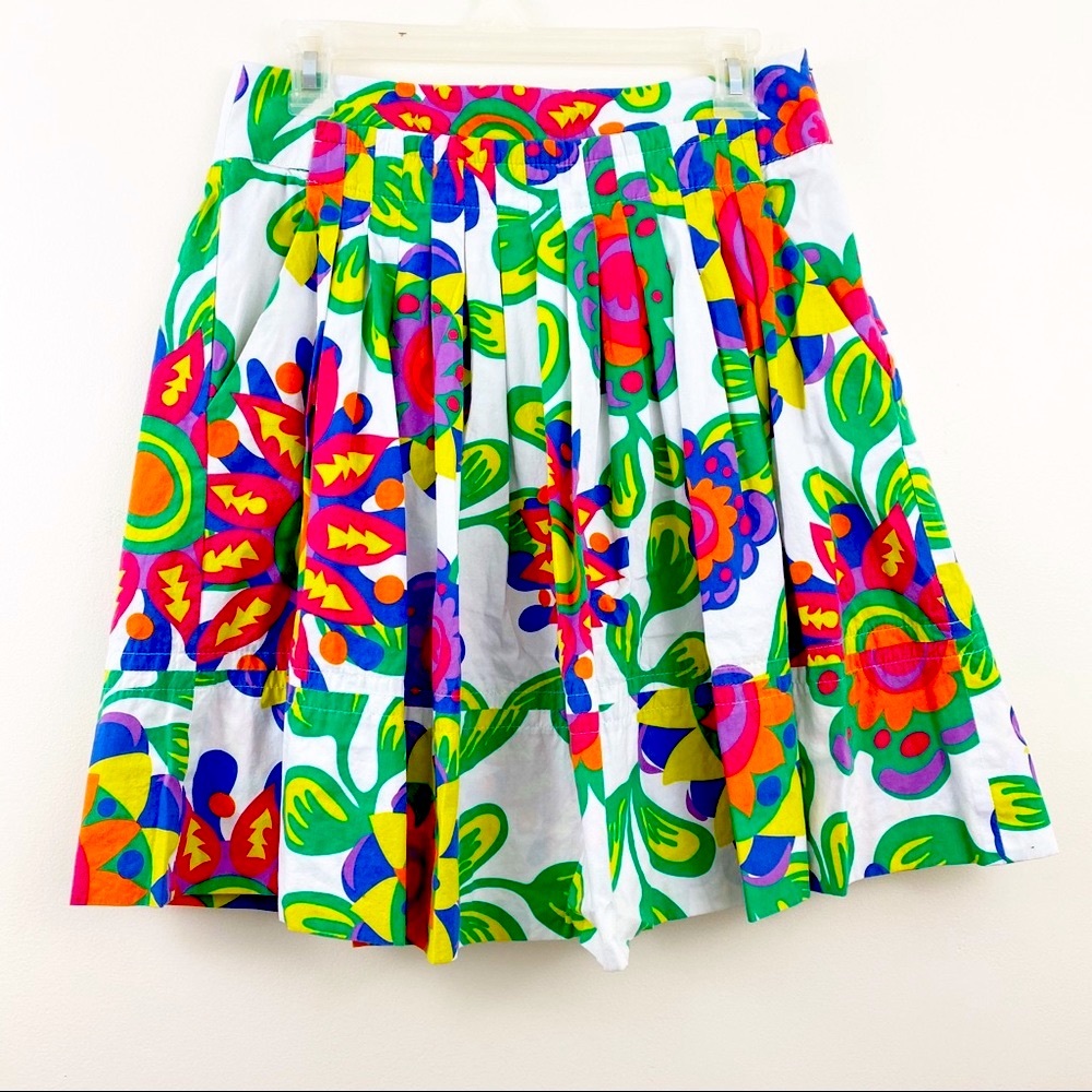 Zara Basic Abstract Floral 100% Cotton Skirt Size M